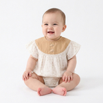 Bunny Print Colour Block Bubble Romper baby studio photo