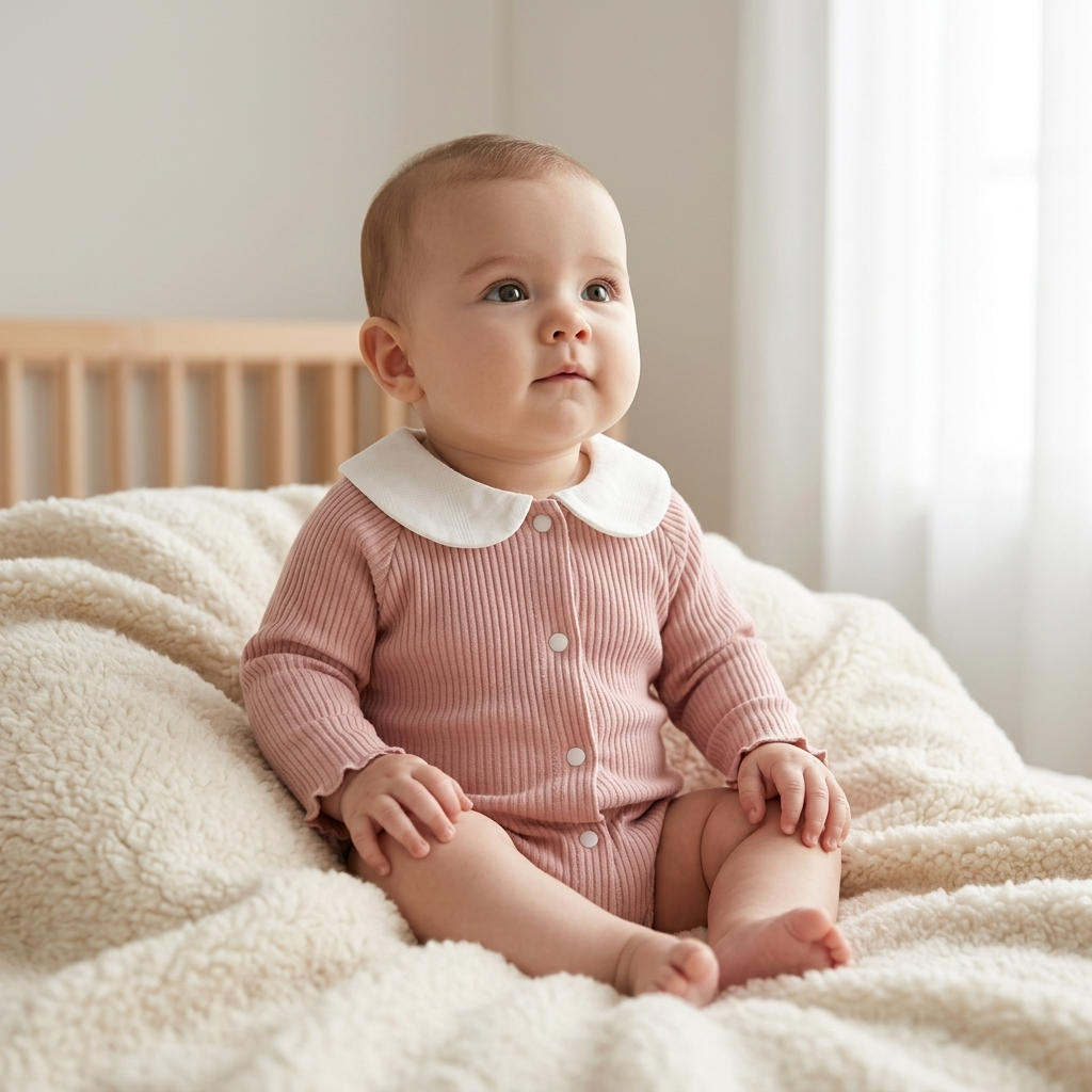 Contrast Peter Pan Collar Ribbed Bodysuit Ashmi style polished window light lifestyle photo