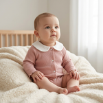 Contrast Peter Pan Collar Ribbed Bodysuit Ashmi style polished window light lifestyle photo