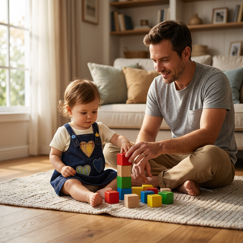 Denim Heart Overall family scene A