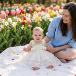 Ivory Tulip Strap Tulle Dress spring garden lifestyle photo