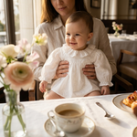 Milk White Embroidered Floral Romper Dress Sunday brunch lifestyle photo
