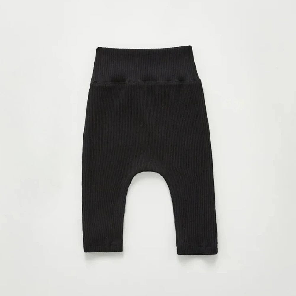 High - Waist Cotton Baby Leggings – Soft Solid Color Essentials (3 - 24M) - Mimou Babywear