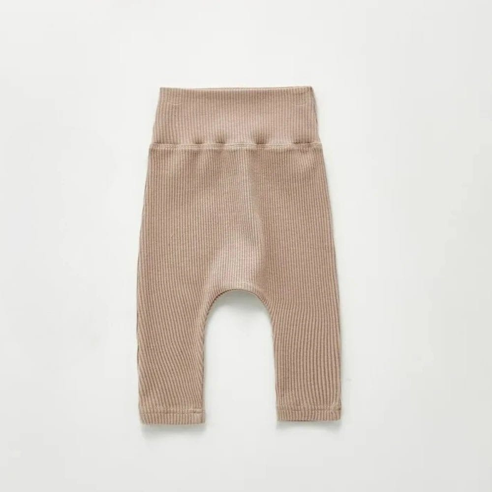 High - Waist Cotton Baby Leggings – Soft Solid Color Essentials (3 - 24M) - Mimou Babywear