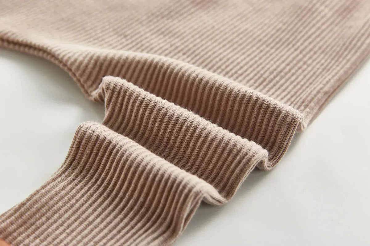 High - Waist Cotton Baby Leggings – Soft Solid Color Essentials (3 - 24M) - Mimou Babywear