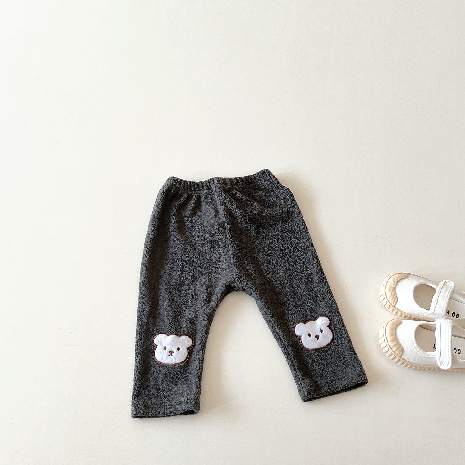 ins Children's spring leggings baby spring velvet thin leggings baby trousers baby big PP pants   100CM / grey Mimou Babywear