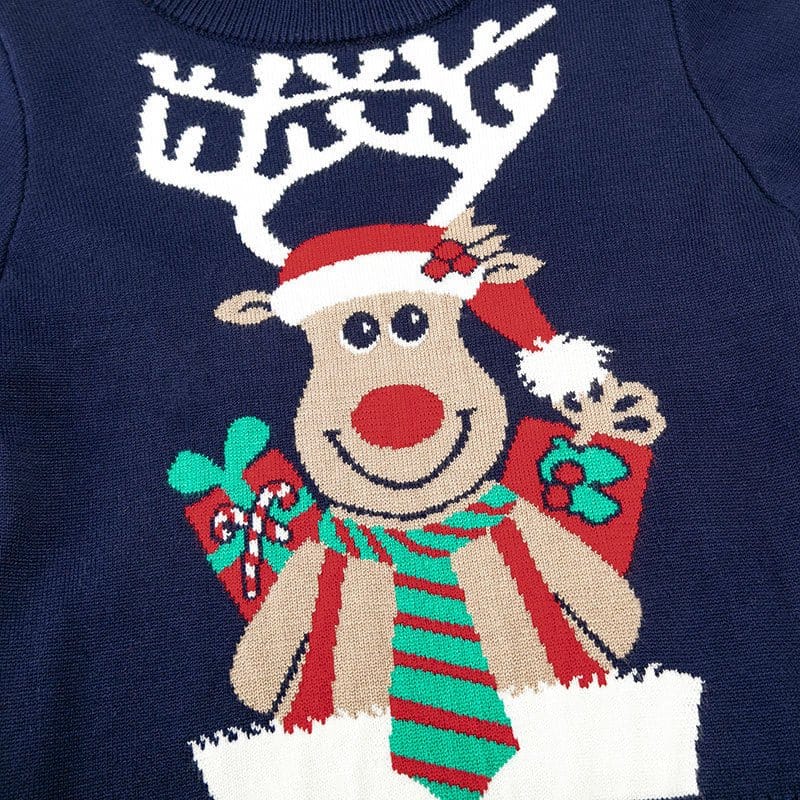 Kids Christmas Reindeer Knitted Sweater (3Y) - Mimou Babywear