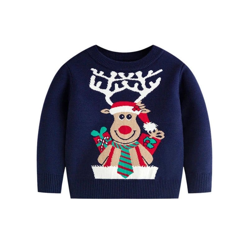 Kids Christmas Reindeer Knitted Sweater (3Y) - Mimou Babywear