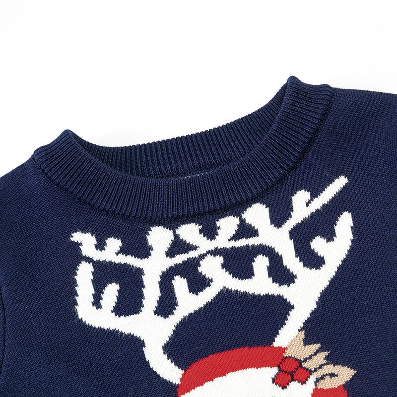 Kids Christmas Reindeer Knitted Sweater (3Y) - Mimou Babywear
