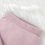Knitted Baby Girl Outfit Set – Long Sleeve Top & Pants (0–12M) - Mimou Babywear