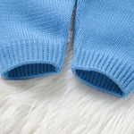 Knitted Blue Baby Romper (0–24M) - Mimou Babywear