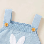 Knitted Bunny Baby Romper – Soft Cotton Spring & Autumn Outfit (0–24M) - Mimou Babywear