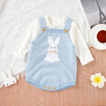 Knitted Bunny Baby Romper – Soft Cotton Spring & Autumn Outfit (0–24M) - Mimou Babywear