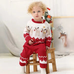 Knitted Christmas Baby Romper – Warm Reindeer Jumpsuit (3 - 24M) - Mimou Babywear