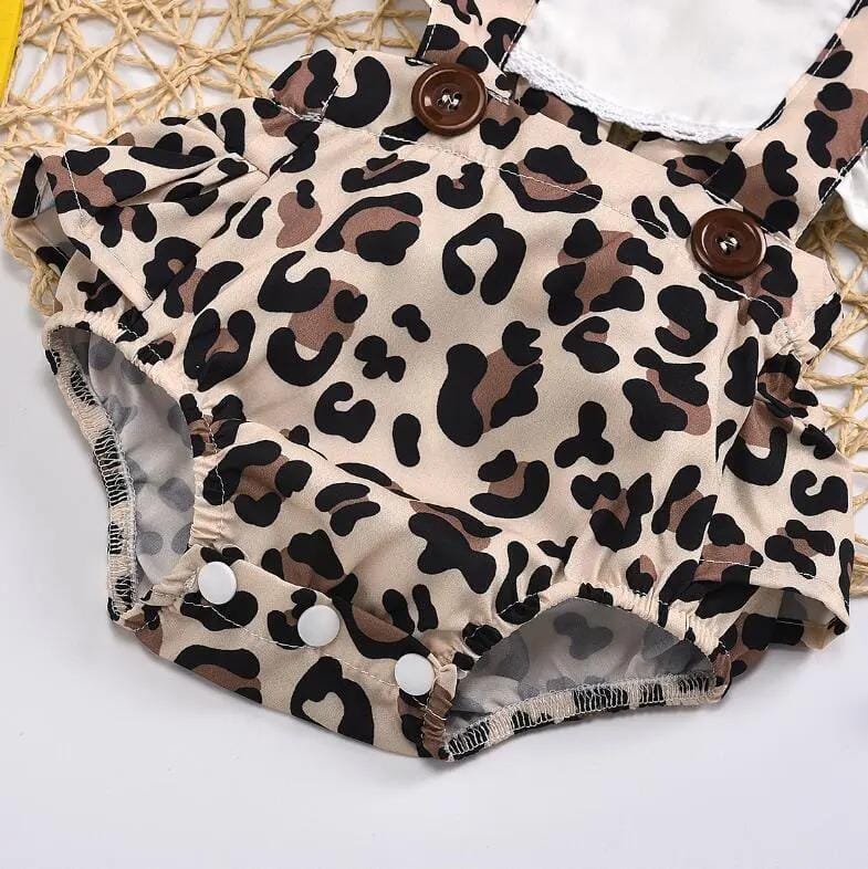 Leopard Print Romper & Headband (0 - 18 Months) - Mimou Babywear
