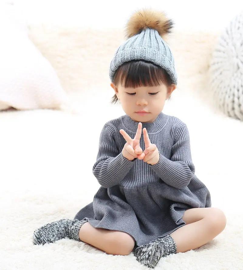 Lotus Collar Knit Doll Dress (6M - 3Y) - Mimou Babywear