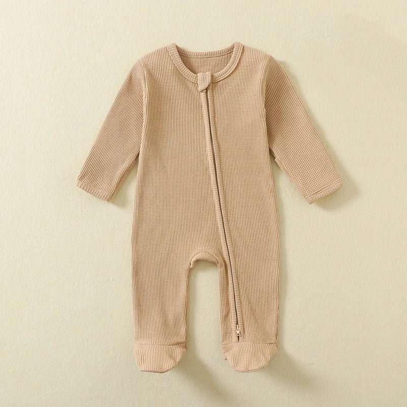 Organic Waffle Zip - Up Sleepsuit (0 - 12 Months) - Mimou Babywear