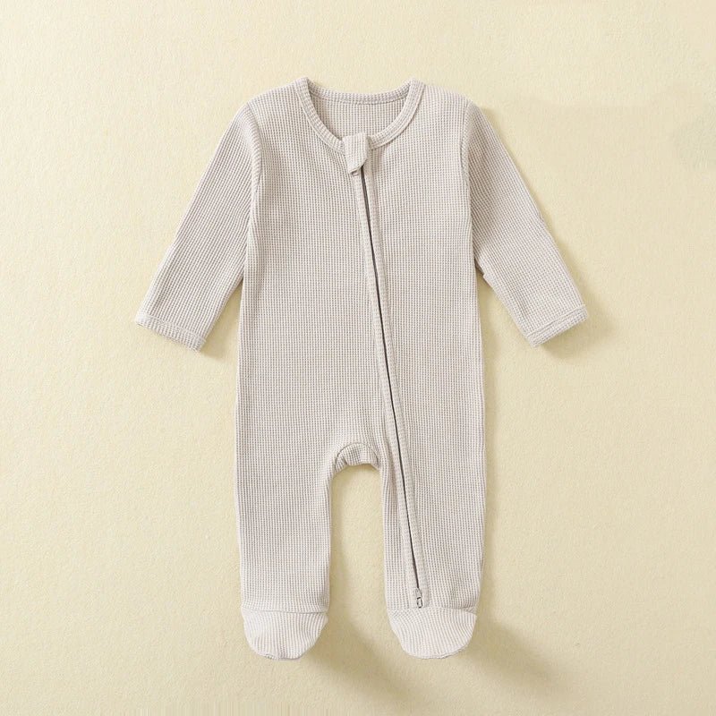 Organic Waffle Zip - Up Sleepsuit (0 - 12 Months) - Mimou Babywear