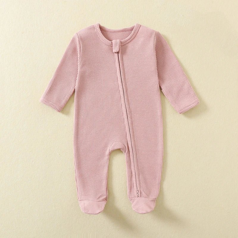 Organic Waffle Zip - Up Sleepsuit (0 - 12 Months) - Mimou Babywear