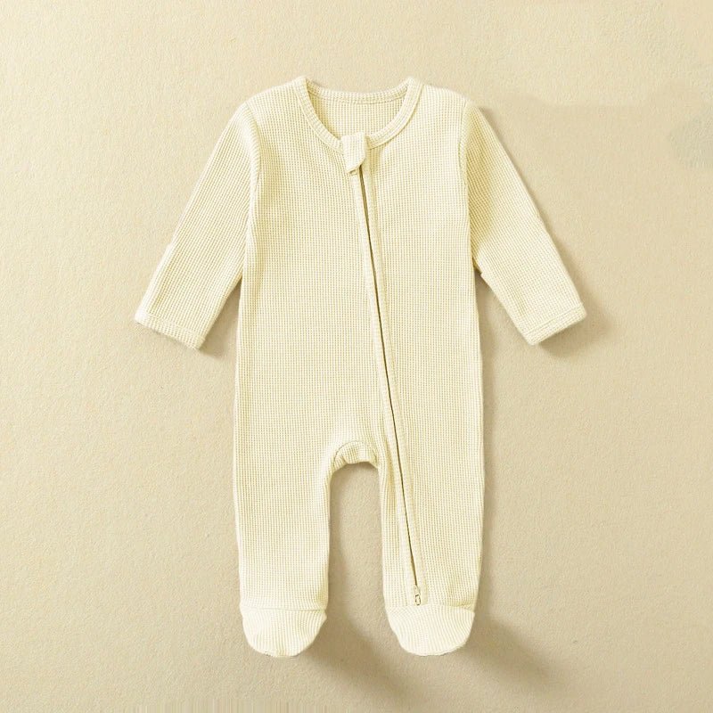 Organic Waffle Zip - Up Sleepsuit (0 - 12 Months) - Mimou Babywear
