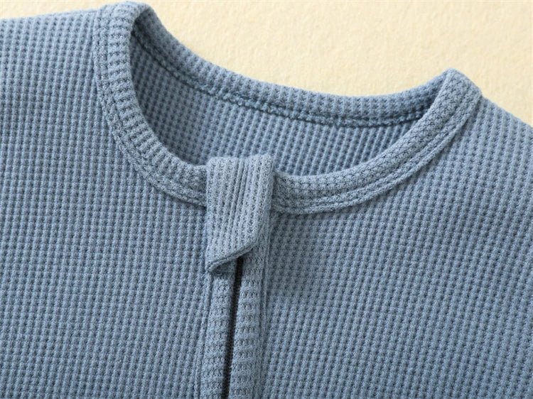 Organic Waffle Zip - Up Sleepsuit (0 - 12 Months) - Mimou Babywear