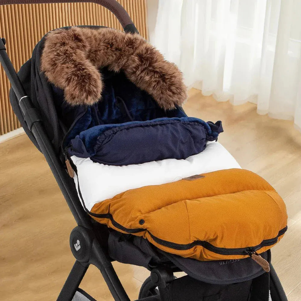 Premium Universal Stroller Footmuff with Removable Faux Fur (0 - 24M) - Mimou Babywear