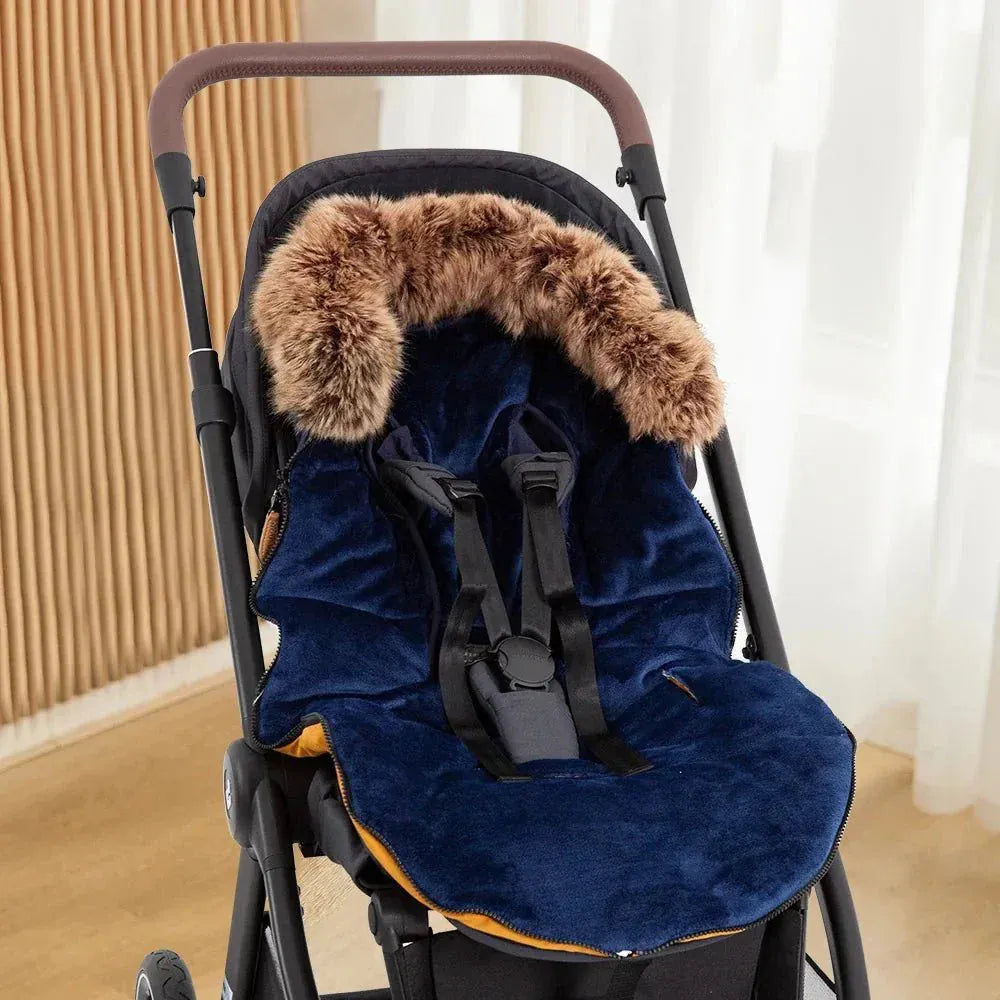 Premium Universal Stroller Footmuff with Removable Faux Fur (0-24M)