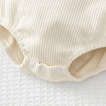 Rainbow Embroidered Baby Romper – Sleeveless Ruffled Straps + Matching Headband (0 - 12M) - Mimou Babywear