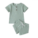 Ribbed Knit Tee & Shorts Set (2 - Piece, 0 - 24M) - Mimou Babywear