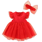 Short - Sleeve Princess Romper Dress (3 - 24 Months) - Mimou Babywear