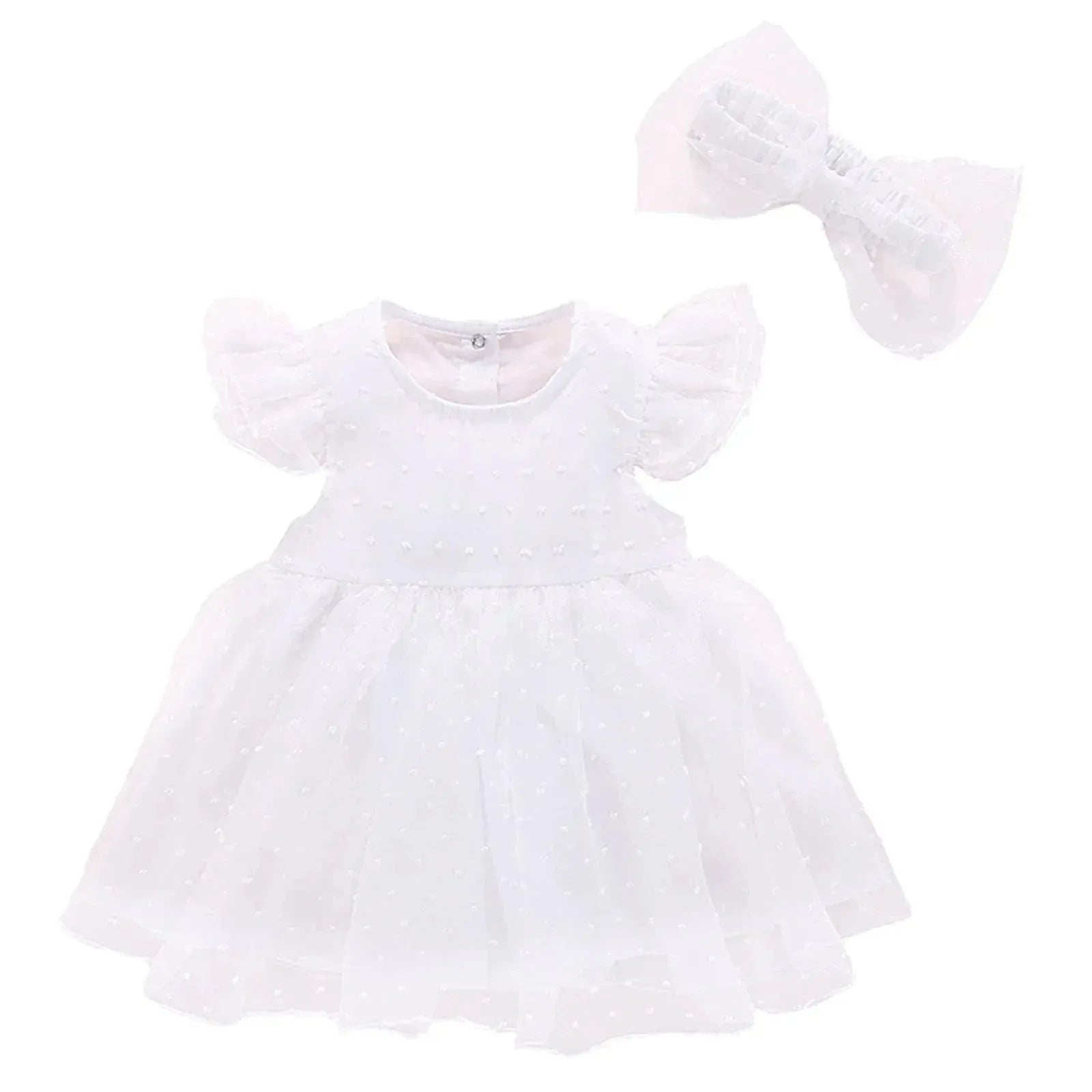 Short - Sleeve Princess Romper Dress (3 - 24 Months) - Mimou Babywear