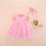 Short - Sleeve Princess Romper Dress (3 - 24 Months) - Mimou Babywear