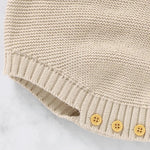 Soft Cotton Knitted Lion Baby Romper (3–24M) - Mimou Babywear