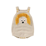 Soft Cotton Knitted Lion Baby Romper (3–24M) - Mimou Babywear