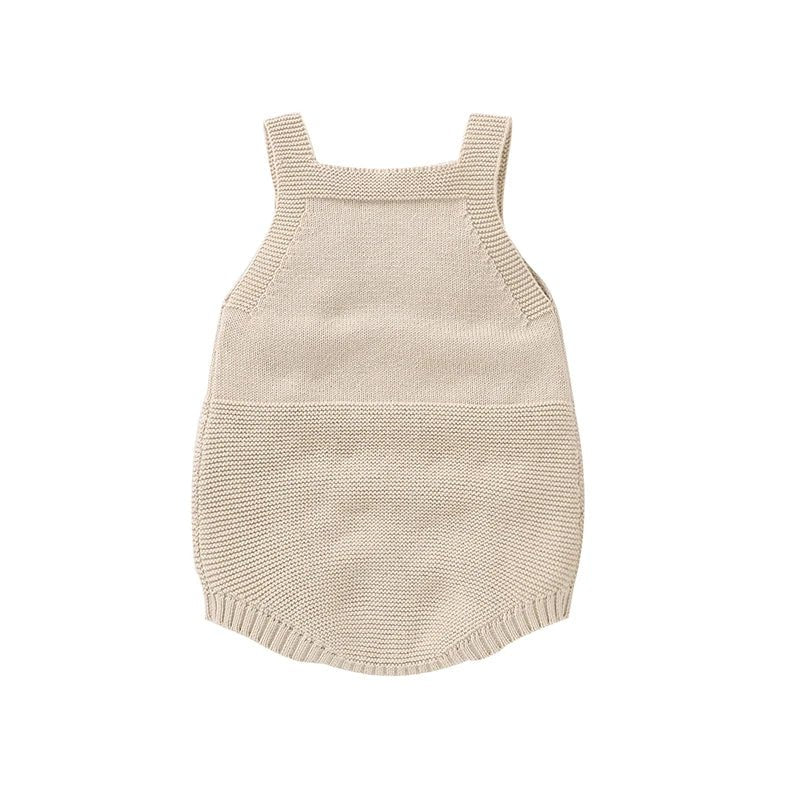 Soft Cotton Knitted Lion Baby Romper (3–24M) - Mimou Babywear