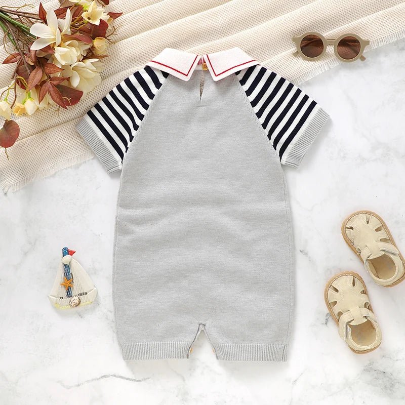 Summer Knit Short - Sleeve Jumpsuit (0 - 18 Months) - Mimou Babywear