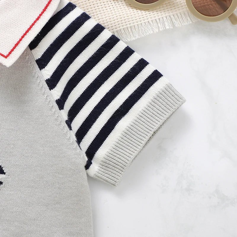 Summer Knit Short - Sleeve Jumpsuit (0 - 18 Months) - Mimou Babywear