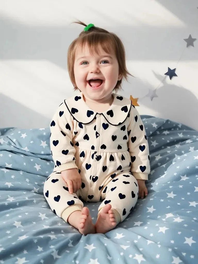 Sweetheart Cotton Winter Romper (3 - 18 Months) - Mimou Babywear