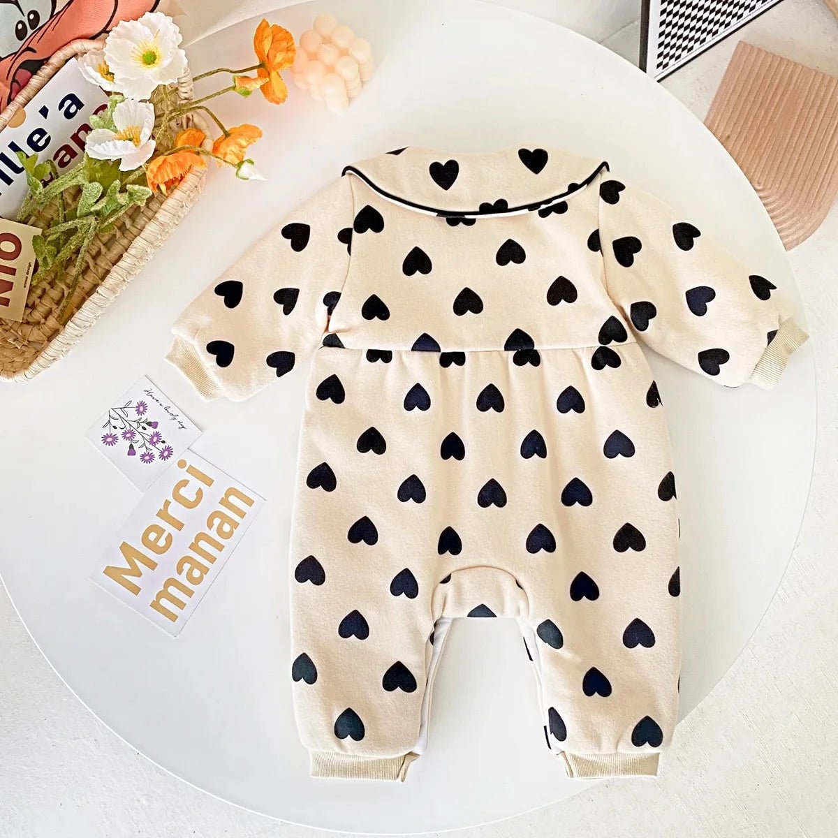 Sweetheart Cotton Winter Romper (3 - 18 Months) - Mimou Babywear