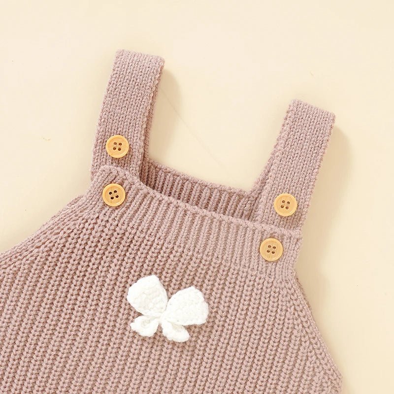 The Butterfly Knit Sleeveless Romper (0–24 Months) - Mimou Babywear