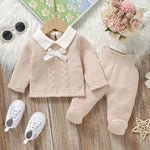 The Cozy Bow Knit Set (0–9M) - Mimou Babywear