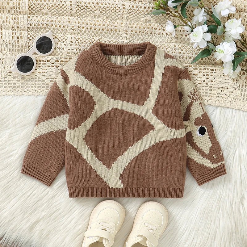 The Cozy Giraffe Knit Sweater (6M–3Y) - Mimou Babywear