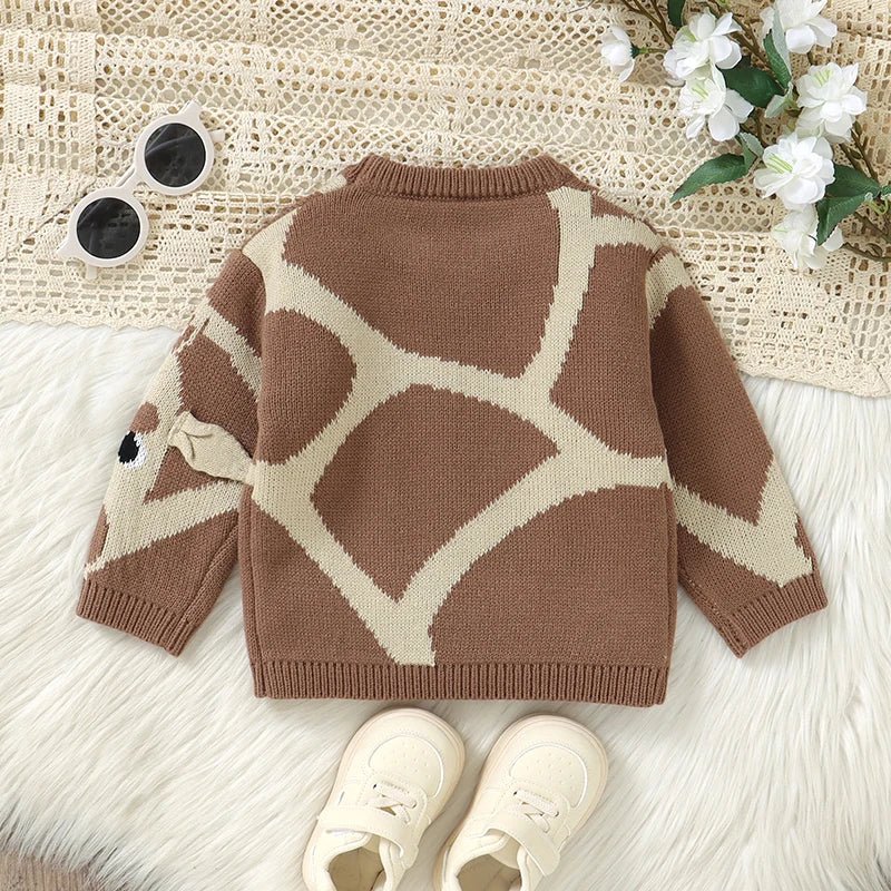 The Cozy Giraffe Knit Sweater (6M–3Y) - Mimou Babywear