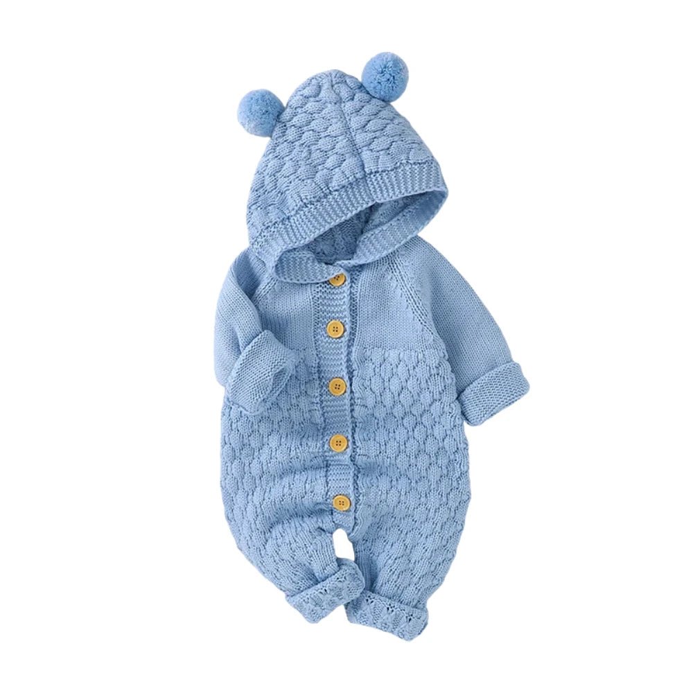 The Cozy Pom - Pom Knit Romper (3–24 Months) - Mimou Babywear