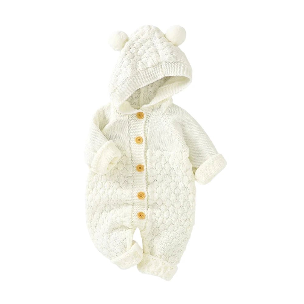 The Cozy Pom - Pom Knit Romper (3–24 Months) - Mimou Babywear