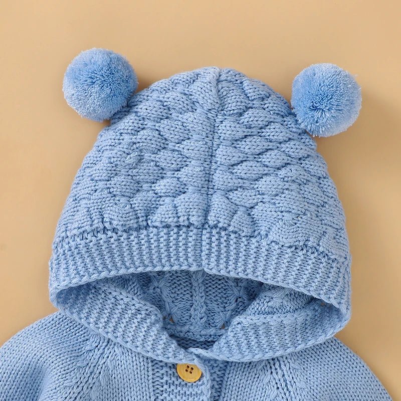 The Cozy Pom - Pom Knit Romper (3–24 Months) - Mimou Babywear