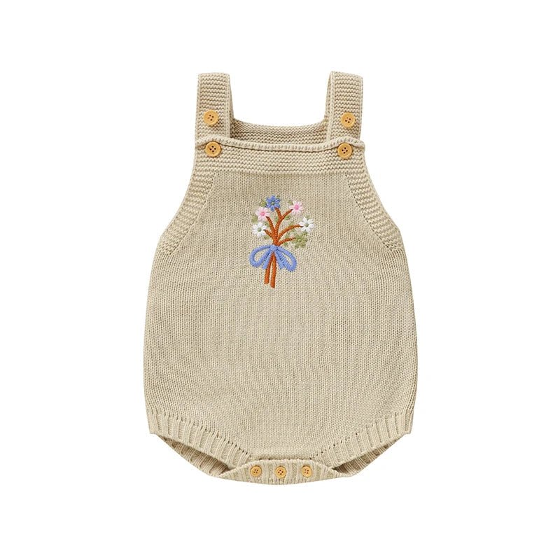 The Floral Dream Knitted Romper (0–24 Months) - Mimou Babywear
