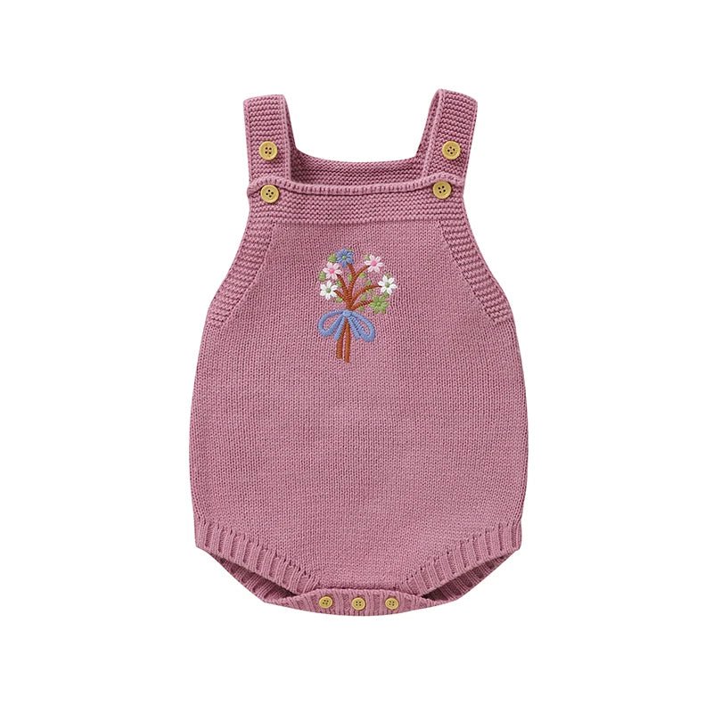 The Floral Dream Knitted Romper (0–24 Months) - Mimou Babywear