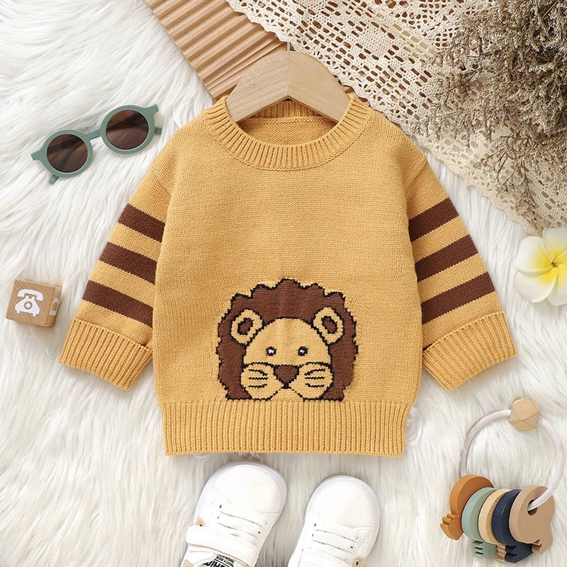 The Little Lion Knit Sweater (6M–3Y) - Mimou Babywear