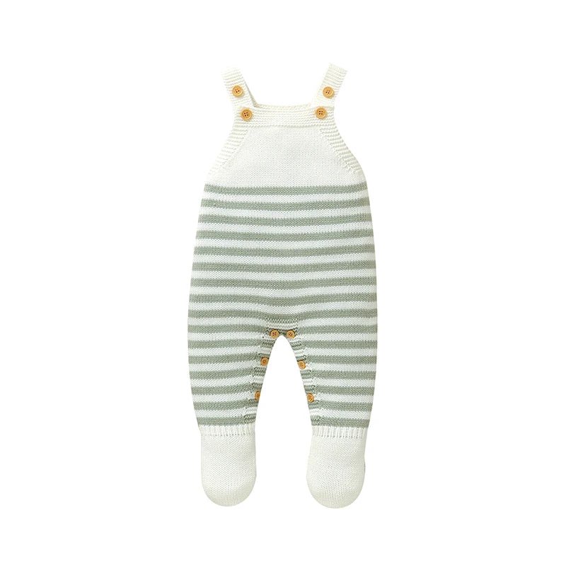 The Soft Stripes Knit Romper (0–12 Months) - Mimou Babywear